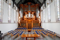 A view of the Anabel Taylor Hall Chapel.