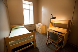 Single room in Cascadilla Hall on South Campus.