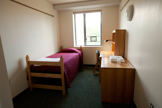 Example of a single room on North Campus.