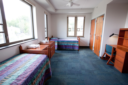 Example of a double room on West Campus.
