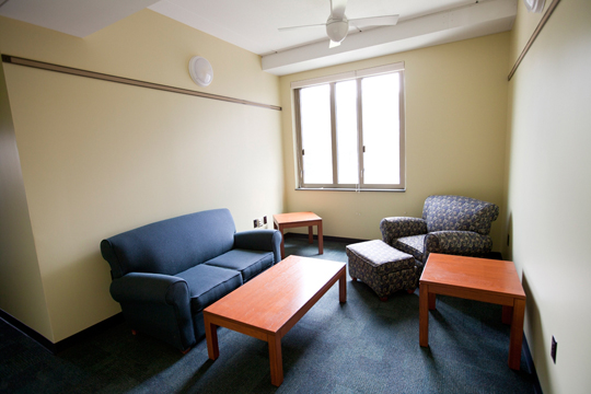 Example of a suite sitting room on West Campus.