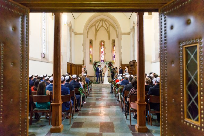 A wedding at Anabel Chapel at Cornell University.