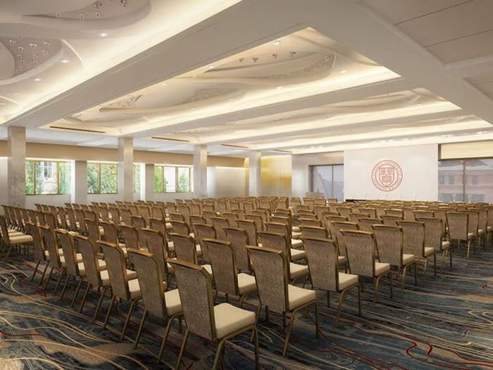 Statler Hotel Carrier Ballroom set up for a presentation.