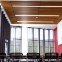 View of Toni Morrison Multipurpose room highlighting large wall of windows.