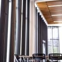 View of Toni Morrison Multipurpose room highlighting large wall of windows.