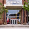 Exterior view of the campus entrance to Robert Purcell Community Center.