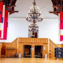 Willard Straight Hall Memorial Room entrance and banners.