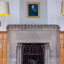 Fireplace and painting in Willard Straight Hall Memorial Room.
