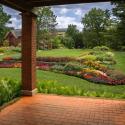View of the A.D. White House gardens rom the porch.