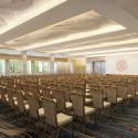Statler Hotel Carrier Ballroom set up for a presentation.