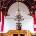 Willard Straight Hall Memorial Room entrance and banners.